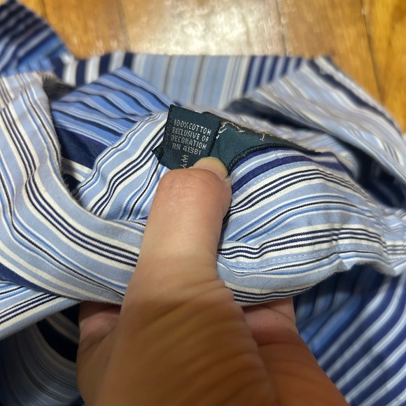 Ralph Lauren Shirt Mens XL Blue Striped Button Up Long Sleeve Pony - Picture 7 of 8